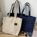 룩앳걸 더블포켓 무지 여성 데일리 숄더 에코백 3color