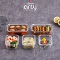 [쉬젤] 아티 내열용기 직사각 5종세트 (직사각400ml*3ea+640ml*2ea)