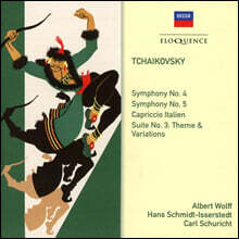 Albert Wolff / Hans Schmidt-Isserstedt / Carl Schuricht 차이코프스키: 교향곡 4번, 5번, '이탈리아 기상곡' 외 (Tchaikovsky: Symphonies 4 &amp; 5, Capriccio Italien, Suite No.3: Theme &amp; Variations)