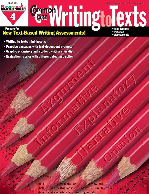 Newmark Learning Grade 4 Common Core Writing to Text Book