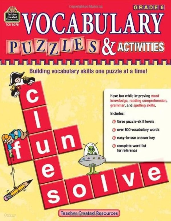 Vocabulary Puzzles &amp; Activities, Grade 6 