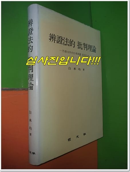 변증법적 비판이론: 프랑크푸르트학파를 중심으로 (1982년초판)