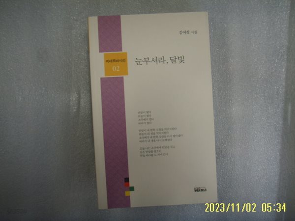 김여정 시집 / 연인엠앤비 / 눈부셔라 달빛 -08년.초판. 상세란참조