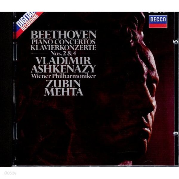 [수입] Beethoven Piano Concertos No. 2 &amp; 4 - Ashkenazy / Mehta