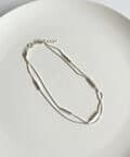 (silver925) two square anklet