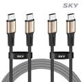 [2개입]스카이 60W PD C to C타입 고강도 메탈 초고속 충전 케이블