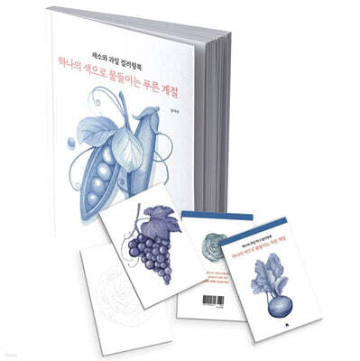 채소와 과일 컬러링북 엽서 도안 세트