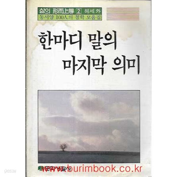 한마디 말의 마지막 의미 동서양 100인의 철학 모음집