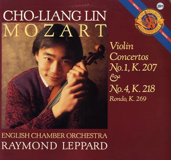 [수입] Mozart Vioiln Concertos No.1 K.207 &amp; No.4 K.218 : Cho-Liang Lin (LP) / Leppard