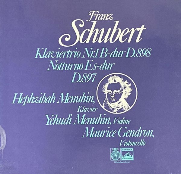 [LP] 예후디 메뉴인,헵시바 메뉴인,모리스 장드롱 - Schubert Klaviertrio Nr.1 B-dur D.898 LP [독일반]