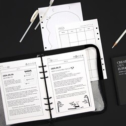 리코즈 두들 플랜북 A5 6공 대용량 플래너 100매 다이어리 속지