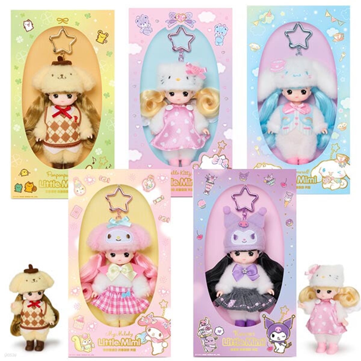 미미월드 산리오 캐릭터즈 리틀미미 키링 시리즈 쿠로미 인형 키링