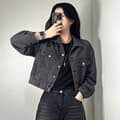 여성 세미 크롭 데님 청 자켓 점퍼 루즈핏 워싱 숏 재킷 흑청 블랙 검정 오버핏 잠바 청자켓 간절기 아우터