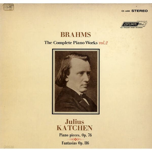 [수입][LP] Brahms Piano pieces Op.76 &amp; Fantasias Op.116 - Julius Katchen