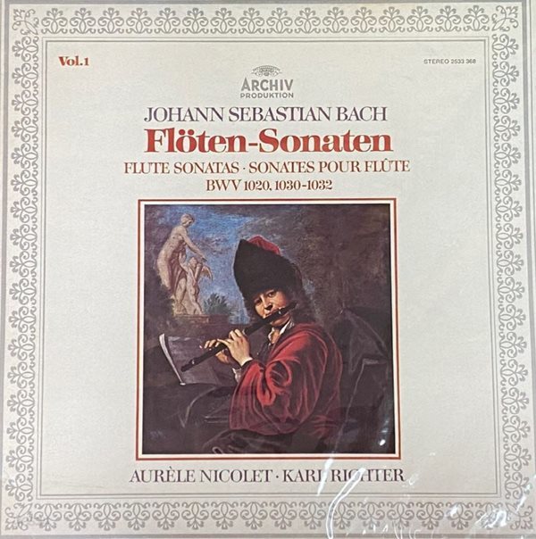 [LP] 오렐 니콜레,칼 리히터 - Aurele Nicolet,Karl Richter - Bach Floten-Sonaten Vol.1 LP [미개봉] [성음-라이센스반]