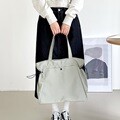 룩앳걸 여성 대용량 모던 스퀘어 드로스트링 숄더 토트백 4color