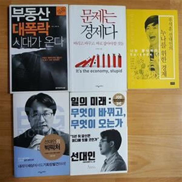 부동산 대폭락 시대가 온다+우석훈 선대인의 누나를 위한 경제+문제는 경제다+일의 미래+빅픽처 /(5권/하단참조) 