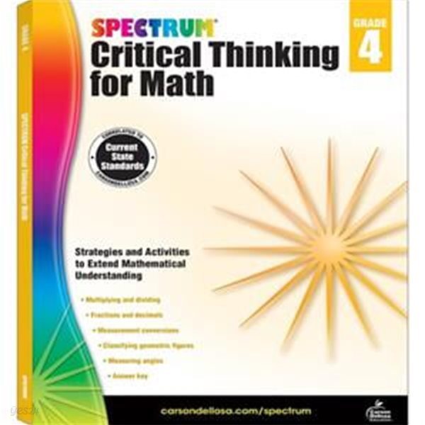 [중고-상] Spectrum Critical Thinking for Math, Grade 4: Volume 46