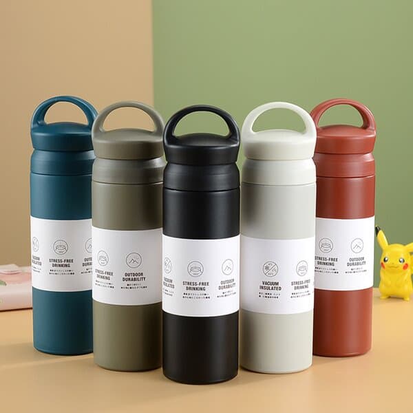 손잡이 텀블러 보냉 보온병 500ml 스텐 텀블러
