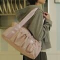 [파우치세트] glossy shoulder duffel bag _Lilac pink