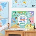 [무료배송] 어린이 대륙별 세계 지도 인디고어린이 (스티커 6매, 대륙 지도 12P, 세계 지도 1매)