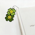 행운의 네잎클로버 스마일 캐릭터 양면 책갈피 북클립