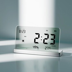 바나나공방 유리나무 날씨 온습도 디지털시계3세대 터치