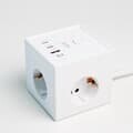 지클릭커 파워마스터 큐브 3구 고용량 4000W USB 출력 멀티탭 LP762CPD 화이트