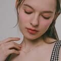 제이로렌 로즈골드 크로스 펜던트 큐빅 실버 목걸이 N01200