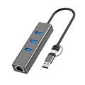 라디온 RUH-GL402CA Type-C USB-A 유선 랜포트 기가비트 랜카드+USB 3.0 3포트 멀티 허브