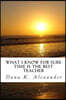What I Know for Sure, Time Is the Best Teacher.