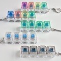 키보드 키링 LED 키캡 딸깍이 열쇠고리 스위치 블럭 키홀더 가방꾸미기 라이트 4구 스트레스해소