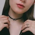 제이로렌 큐빅 버터플라이 레더 초커 목걸이 N01171