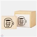 [SNOWCAT] WOOD STAMP-MUG