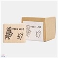 [SNOWCAT] WOOD STAMP-NEED LOVE