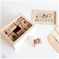 [SNOWCAT] WOOD STAMP SET-CAFE OPEN