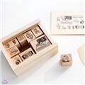 [SNOWCAT] WOOD STAMP SET-GOOD COFFEE