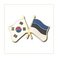 세계각국의 휘날리는 국기교차뺏지(한국-에스토니아)