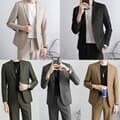 캐주얼 슬림라인 남자 자켓 바지 정장세트(5color)