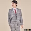 댄디 체크 남자 자켓 조끼 바지 정장세트(4color) 교