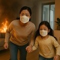 에스뷰119 화재용 마스크 습식 방연 대피 마스크 화재대피용 응급 구조 진압 재난안전용품