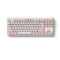 FL-ESPORTS X80 유무선 블루투스 가스켓 마운트 기계식 키보드 크림 핑크, 저소음 스노우축