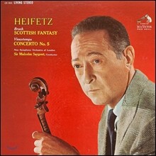 Jascha Heifetz 브루흐: 스코틀랜드 환상곡 - 야사 하이페츠 (Bruch: Scottish Fantasy / Vieuxtemps: Concerto No.5) [LP]