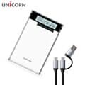 유니콘 스마트LCD 2.5인치 HDD SSD 투명외장하드케이스 USB3.2Gen1 A+C타입젠더 슬라이딩결합 HSD-L30