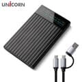 유니콘 스마트LCD 2.5인치 HDD SSD 외장하드케이스 USB3.2Gen1 A+C타입젠더 슬라이딩결합 HSD-L20