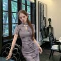 퍼플 버터플라이 홀터넥 치파오 원피스 교복 학생복