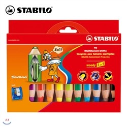 [STABILO] 스타빌로 우디 색연필 Woody 10C세트 (샤프너포함)