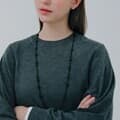 제이로렌 오닉스 그라데이션 롱 실버 목걸이 N01246