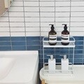 욕실 선반 화장실 선반 무타공 코너 정리 수납 수건 정리대 미니 철제 사각 2단