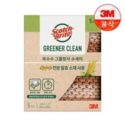 [3M]내츄럴 옥수수 그물망사 수세미 5입